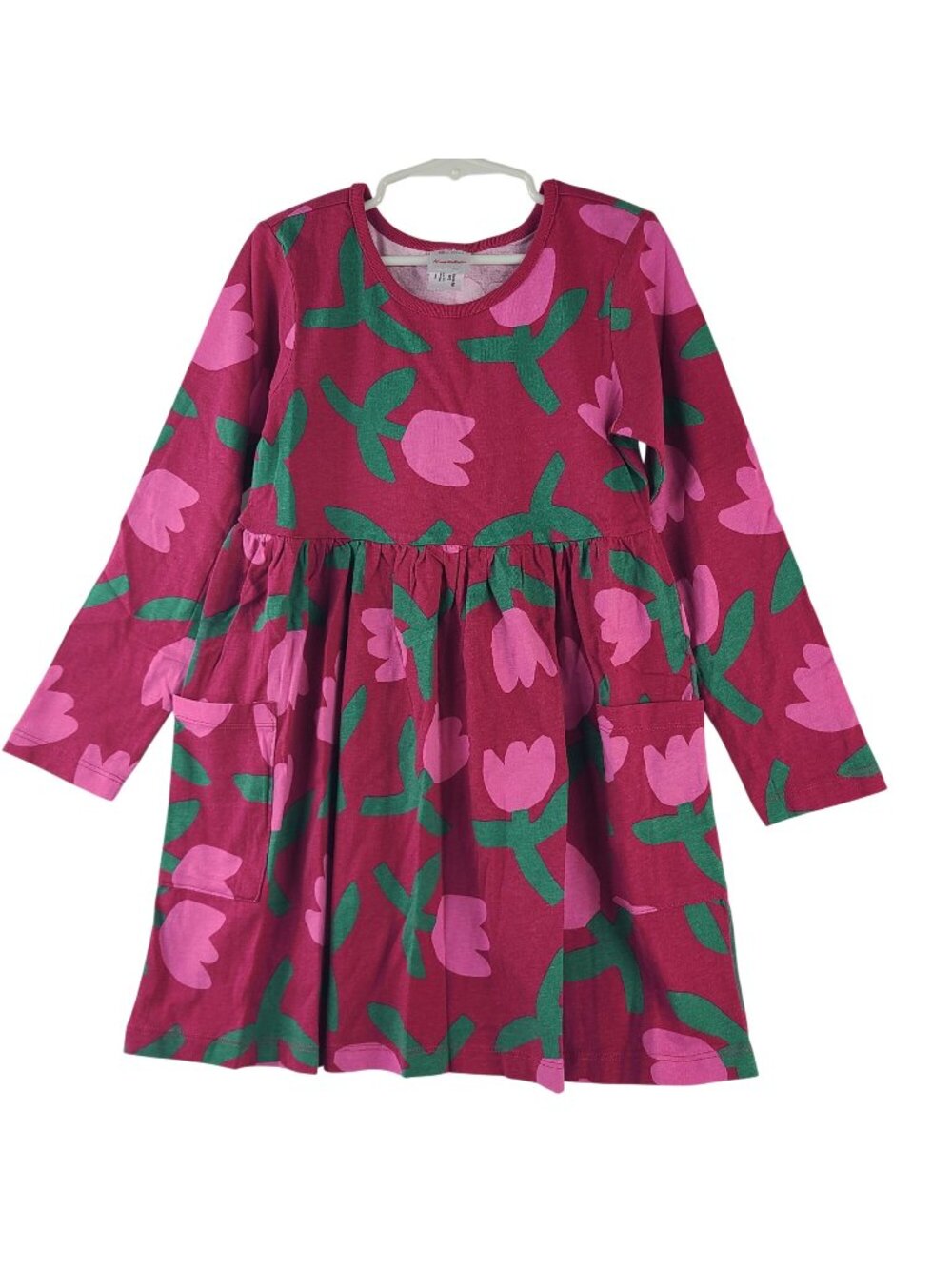 NEW Hanna Andersson Girls Long Sleeve Pocket Dress Floral Print Sz 6-7